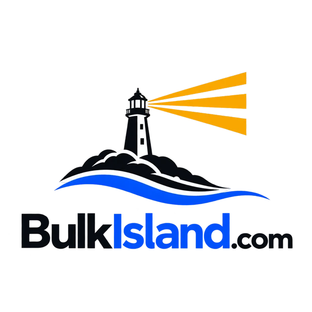The BulkIsland lighthouse and wordmark